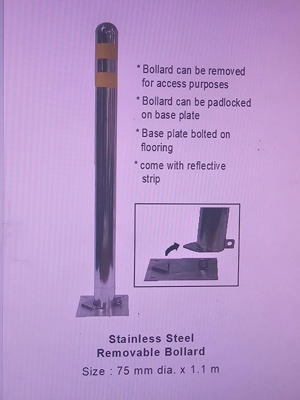 RB 4003 Removable Bollard NewQ Office Supplies